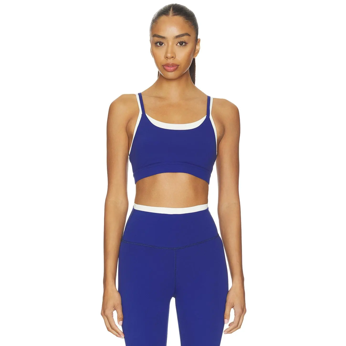 Splits59 Elliah Airweight Double Layer Bra in Cobalt & White