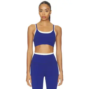 Splits59 Elliah Airweight Double Layer Bra in Cobalt & White