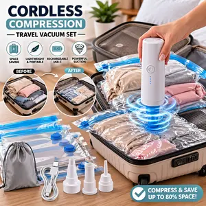 Cordless Compression Travel Vacuum Set