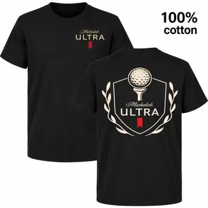 Michelob ULTRA Golf Crest Unisex Pure Cotton Short Sleeve Tee, Menswear Tops for Everyday Wear