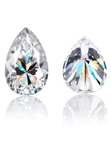 Pear Cut Synthetic Moissanite Stone, 4-13mm Loose Artificial Gemstone, DIY Jewelry Making Supplies for Earrings Rings Necklaces