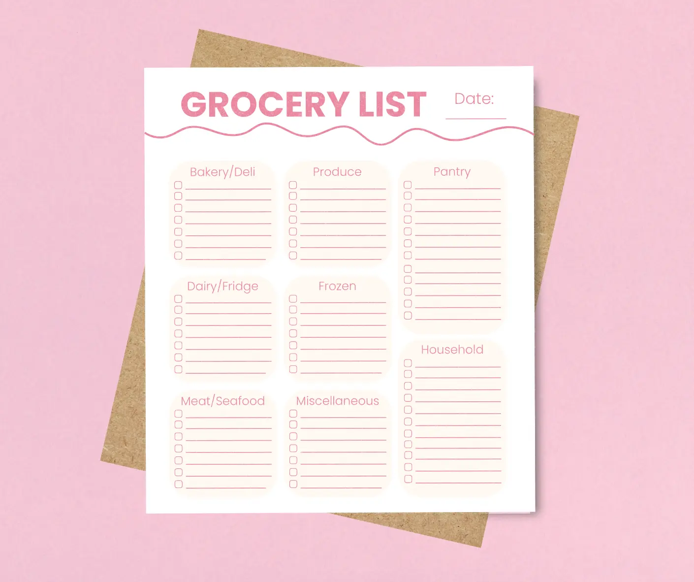Grocery List Notepad