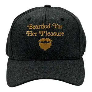 Bearded for Her Pleasure Hat Funny Sarcastic Graphic Novelty Cap Funny Hats Funny Adult Humor  Novelty Caps for Men Black - Standard