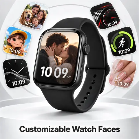2026 DOVILUXE Digital Fitness Smart Couple Watch - 2.01" Touch Screen, Camera, Activity/Step Tracker, Message Reminder, Alarm, Timer, Music Player, Silicone Strap, iOS & Android Compatible, Men's Phone Gift