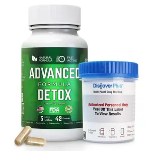 Advanced Detox Cleanse, Detox Kit with Test Cup, Natural Detox & Cleanse with Milk Thistle, Licorice Powder, and More, Body Cleanse Detox for Women and Men, 42 Capsules, 1 Pack