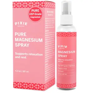 Pixie Pure Magnesium Oil Spray for Feet & Body – USP Grade Magnesium Chloride – Fast-Absorbing, Non-Toxic Topical Spray – Spa-Quality Muscle Support & Relief for Feminine Care (6.3 Ounce (Pack of 1))