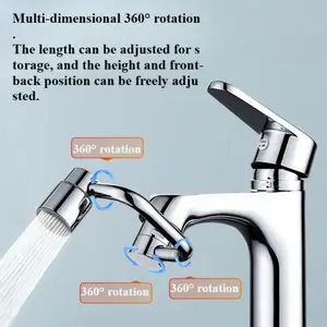 1440° Rotatable Faucet Aerator Extension for Toddlers, Dual Sprayer Mode Bathroom & Kitchen Faucet Attachment, Tap Head Replacement for Smart Face Washing（2PACK）