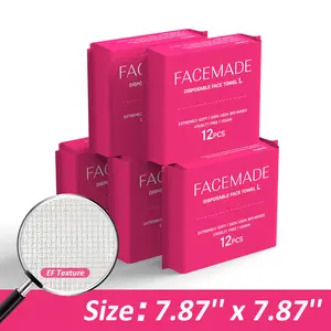 FACEMADE Travel Towels, Disposable face towels, 5 Packs Portable Single Use Towelettes, Compact for Skincare & Makeup Remove, USDA Certified 100% Biobased