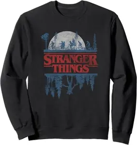 Stranger Things Crewneck Sweatshirt, Retro Hawkins Graphic, 80s Horror TV Show Fans, Cozy Winter Sweater