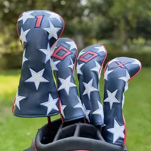 Star Pattern Golf Club Head Cover, Golf Club Head Cover, Golf Accessories for Hybrid Driver Fairway Wood Cover, Golf Gifts