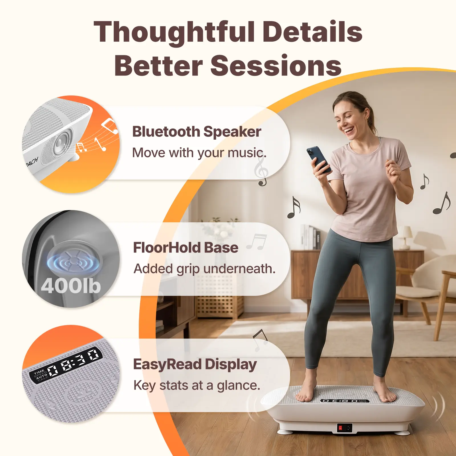 Merach Vibration Plate Exercise Machine, Compact Design with Lymphatic Drainage, High Frequency for Low Impact Full Body Workout, 400Lbs Capacity for Home Gym Workout Equipment Summervibes - TikTok Shop Merach Vibration Plate Exercise Machine, Compact Design with Lymphatic Drainage, High Frequency for Low Impact Full Body Workout, 400Lbs Capacity for Home Gym Workout Equipment Summervibes - TikTok Shop