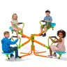 BODIOO 4-Seat Spinning Teeter Totter for Kids - Heavy-Duty Backyard Outdoor Playset, Home & Lawn Playground Equipment, Kids Toys with Safety Handles, Rust-Proof Low Profile, Tool-Free Setup, Balance & Coordination Development