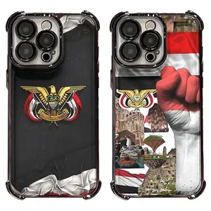 Yemen Flag Phone Case Yemeni National Emblem Collage iPhone Cases for iPhone 17 Air 16 Pro Max 15 14 Plus 13 12 11 Yemen Pride Gift