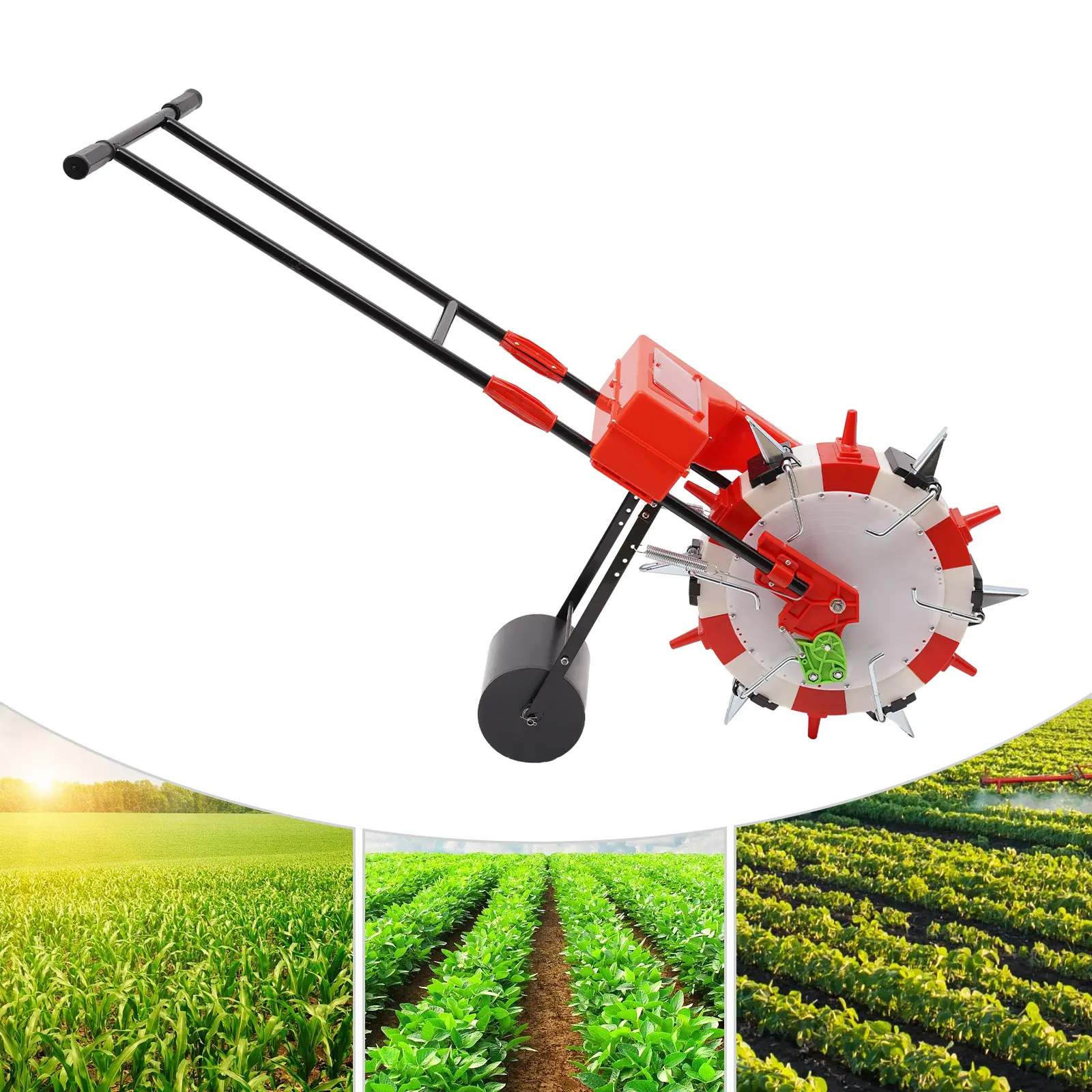 6 Mouth Hand Push Seeder for Corn Peanuts Soybeans Cotton and More with High Efficiency Precision Sowing,summerwins