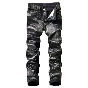 Men's Jeans Slim Fit Stretch Fashion Casual Black Denim Pants Trouser Streetwear Menswear