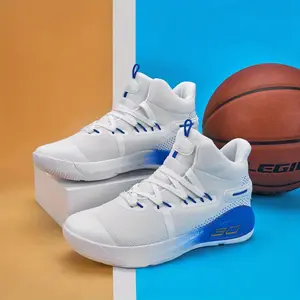 Men's High-Top Anti-Slip Basketball Shoes - Breathable Mesh & MD/TPU Sole, Lightweight Running Sneakers for All-Season Sports, Casual Sneakers with Lace-Up Closure, High Top Sneakers, Sports Footwear, Sporty Hightops, Fabric Lined Interiors