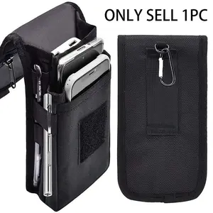 8in 1pc Black Waist Bag With Convenient Buckle, Large Smartphone Holder, Multi-Purpose Tactical Cell Phone Case, Outdoor Sports Fanny Bag For Work, Hiking, Camping, Barbecue, Bum Bag