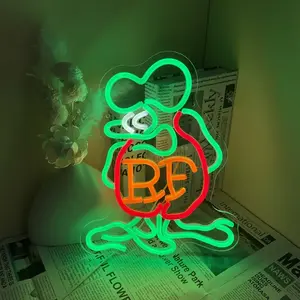 Colorful Cartoon Rat Neon Light USB-Powered Wall Decoration with Vivid Colors for Man Cave Garage Dormitory or Bar Vintage Design Simple Setup Ideal Present Neon Lights for Wall Decoration