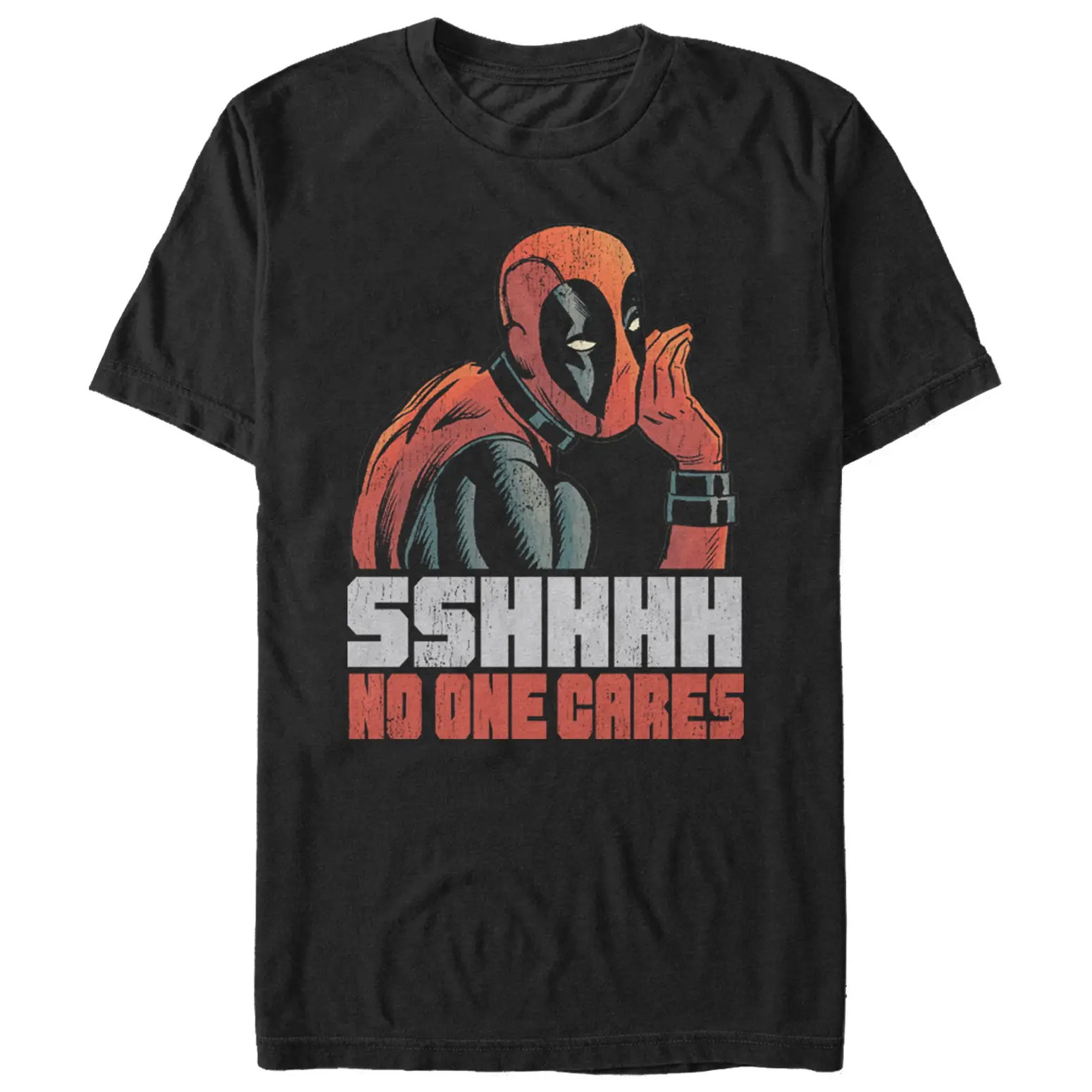 Men's Marvel Deadpool No One Cares T-Shirt Men's Marvel Deadpool No One Cares T-Shirt