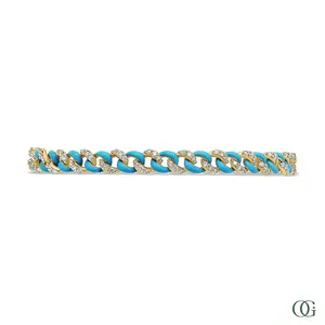 Blue Cuban Diamond Bracelet 1.20 CTW