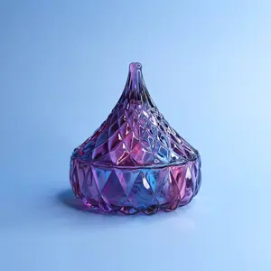 Glass Nail Dappen Dish, Purple Home Organizer Storage Container