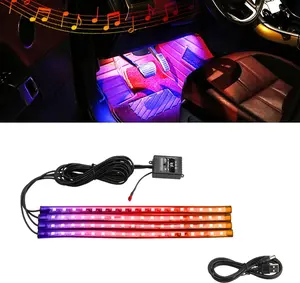 Interior Car Lights, RGB Footwell Lighting for Car, USBCharged Smart Car Interior Lights with App Control, RGB LED Lights with Music Sync Color Change Mode, Universal Car Interior Decoration