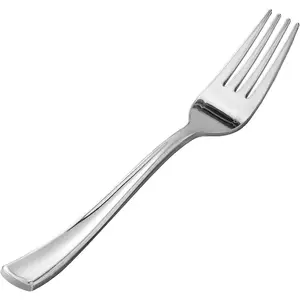 50pcs Silver Disposable Forks – Heavy Duty Cutlery for Weddings, Parties & Dinners