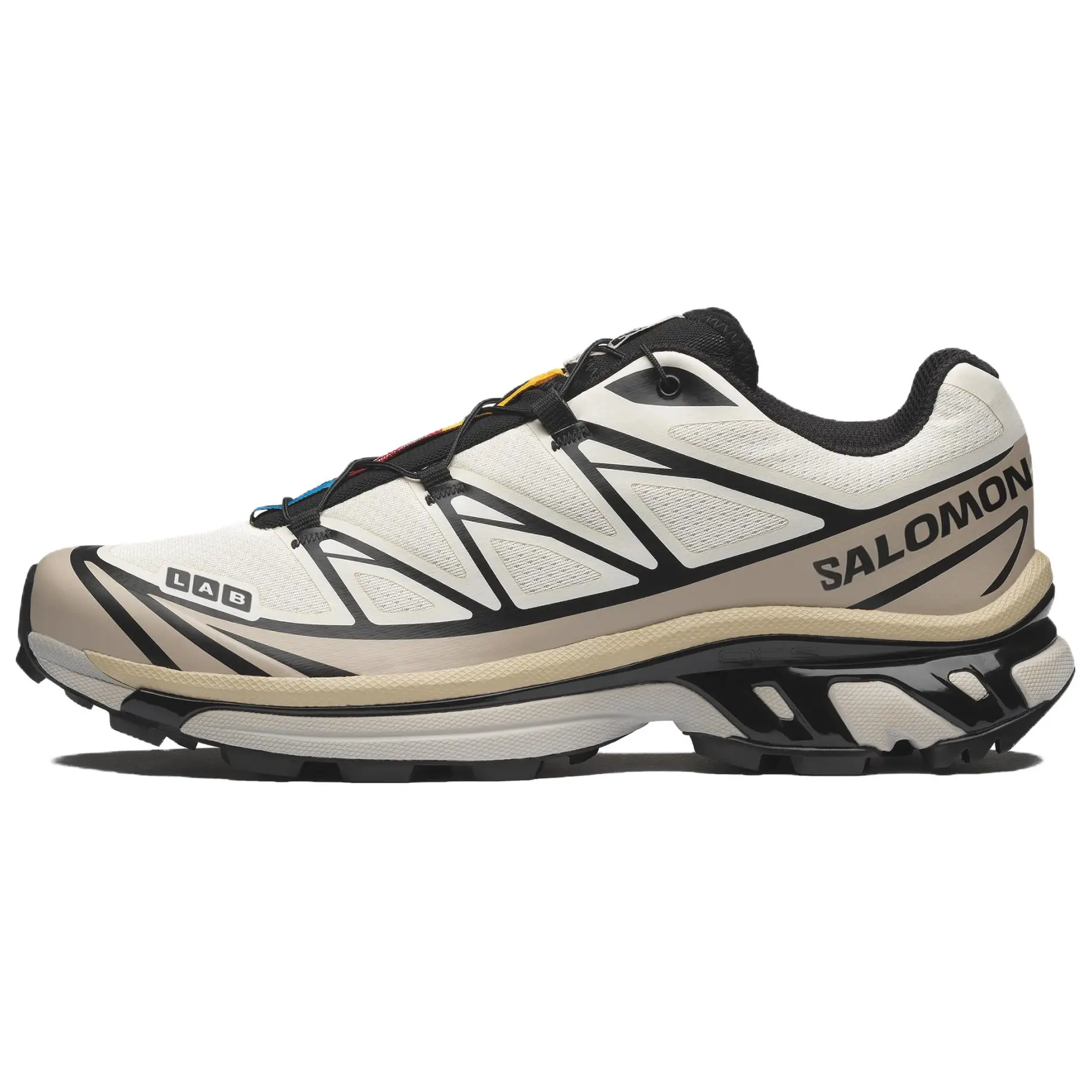 Salomon XT-6 'Vanilla Ice Black Silver Cloud' Men's Trail Sneaker Featuring  Breathable Mesh Upper, Agile Chassis System, and EVA Cushioning