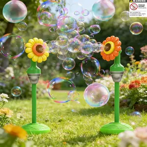 Portable Sunflower Bubble Machine, Automatic Standing Bubble Maker, Outdoor Party Wedding Toy Gift, Summer Backyard Fun