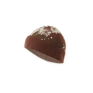 Speckled Knit Beanie Hat- Olive and Brown cap