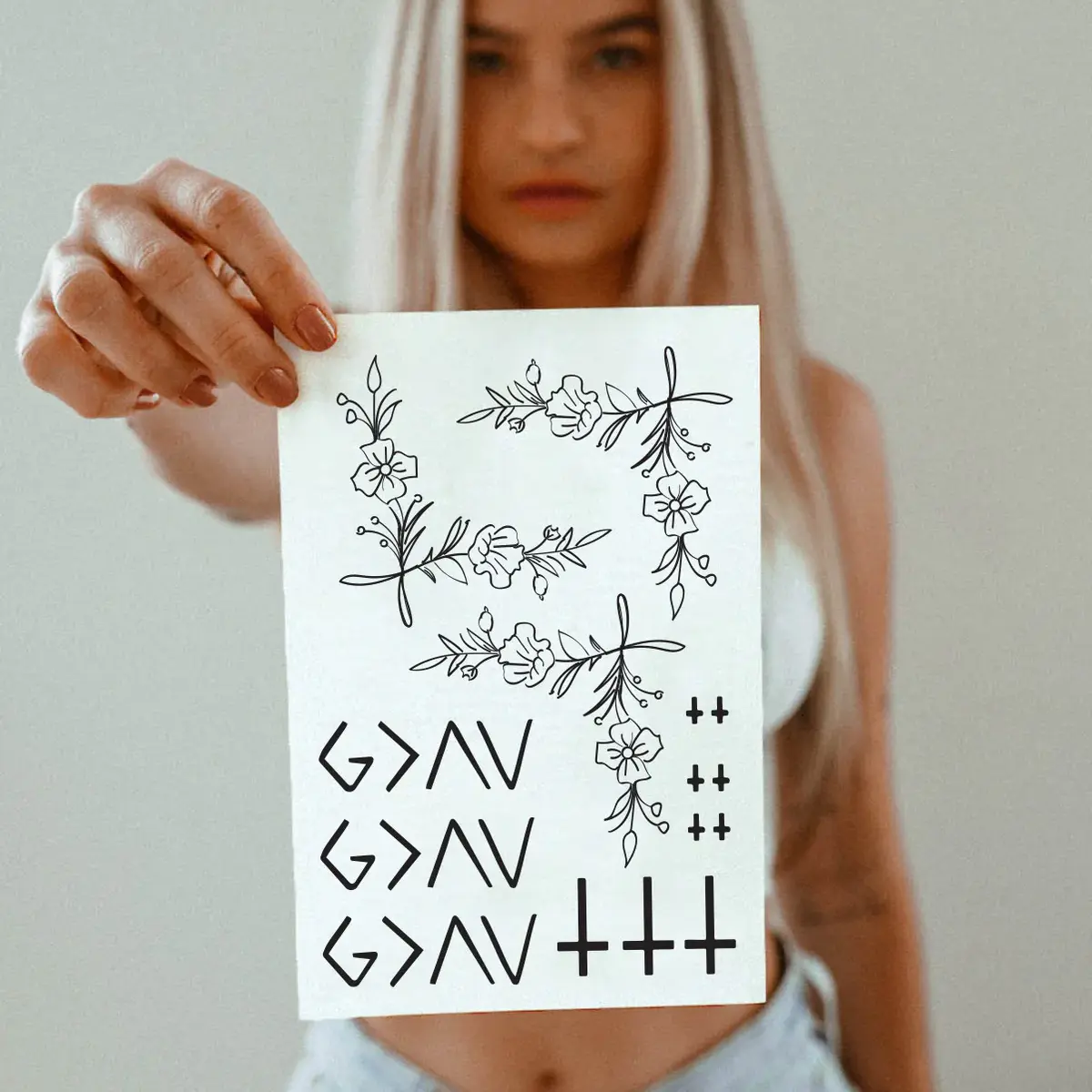 Faith & Grace Tattoo Pack – Minimal Aesthetic Temporary Tattoos