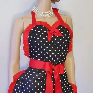 Poke a  Cotton Dot Pin Up Apron - 50’s Retro Apron - Cute Apron - Hostess Apron - Retro Apron - Handmade Apron