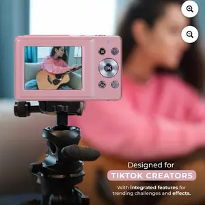 Popnap Digital Camera Green 16X Zoom 1080p Micro SD Single Pack Designed for TikTok Creators with Integrated Features for Trending Challenges and Effects