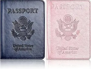 Passport Holder for Travel Essentials – 2 Pack, Passport Wallet Cover Case for Travel Must-Have Accessories, Passport Book Holders for Women and Men