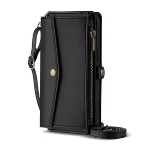 Phone Case: Multifunctional Zipper Clutch Phone Case with Side Snap Closure - Compatible with iPhone 17/16/15/14/13/12/11/ProMax/Air/Plus