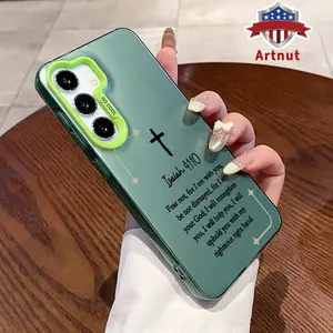 Christian Bible Isaiah Pattern Case Compatible with GalaxyS24 Plus S25 S23 S22 Ultra S23+ IMD Hybrid Plate Scratch-resistant Rugged Durable Smartphone Cover for Girl