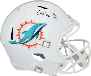 Chop Robinson Miami Dolphins Autographed Riddell Speed Replica Helmet with "Fins Up" Inscription - Fanatics Authentic Certified