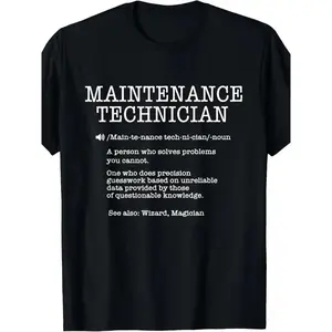 100% Cotton Maintenance Technician Repair Worker Handyman T-Shirt - Soft Breathable Casual Round Neck Tee with Handyman & Tools Graphic Print, Unisex for Men & Women, Machine Washable Workwear Gift Crewneck Menswear