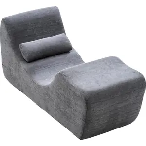 VEVOR Yoga Chair Chaise, Ergonomic Chaise Lounge Chair for Yoga, Modern Boneless Curved Foam Lounge Indoor for Massage, Stretching, Relaxation, Exercise, Used in Living Room, Bedroom, Balcony, GreyVEVOR Super Brand Day