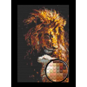 Lion and Lamb Bricked Mosaic Home Decor 20x30"