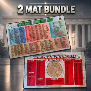 2 Mat Bundle - Coin Roll Hunting Mats Couch Collectibles
