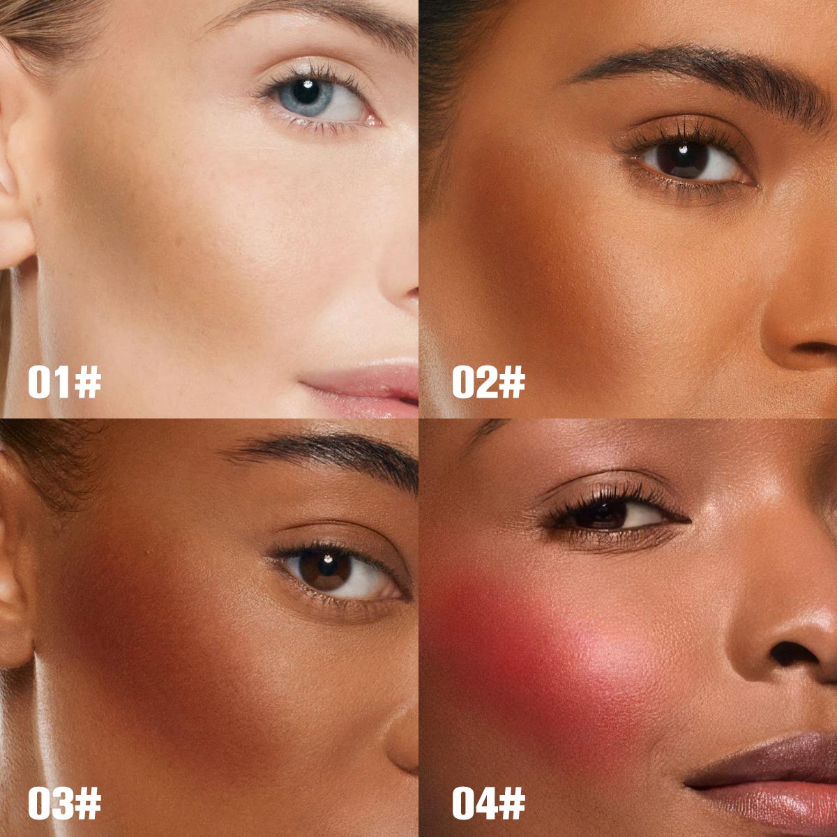 PHOFAY 2-in-1 Blush Highlighter Stick, Dense Brush Head for Flawless Application, Vegan Cream Blush for All Skin Types