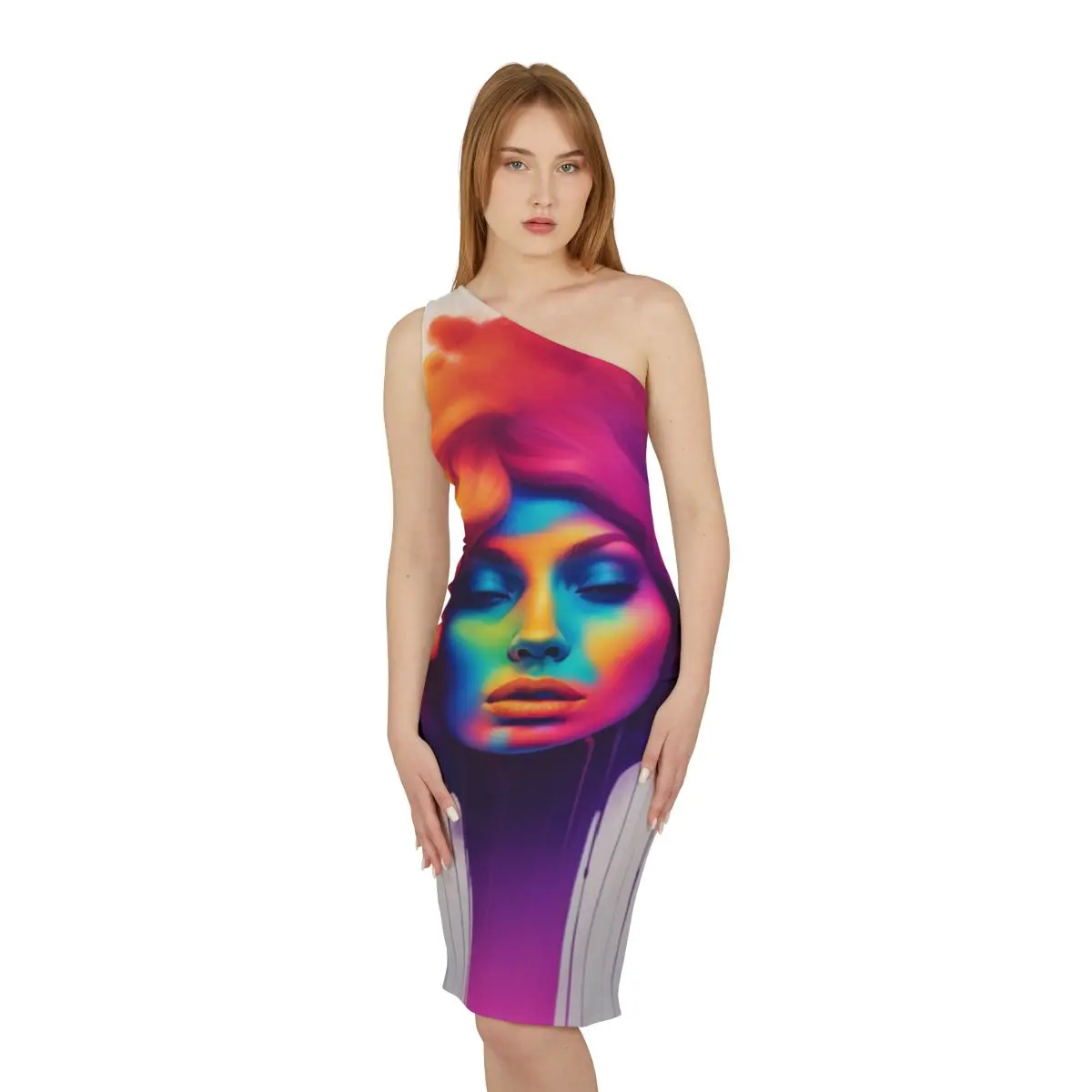 Drippy Shoulder Dress (AOP)