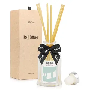 Fragrance Diffuser, MitFlor Fresh Laundry Reed Diffuser Set with Natural Rattan Sticks, Elegant Aromatic Home Décor, Refreshing Scent Diffuser for Living Room, Bedroom, Bathroom & Office, 3.4 fl oz