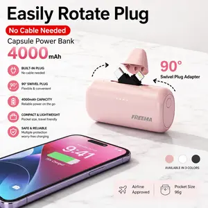 4000mah Portable Power Bank, Dual USB Type-C Ports, Compatible with iPhone & Samsung, Emergency Charger, Compact Design