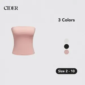 Cider [3 colors, size 2-10] High Stretch Strapless Solid Tube Top
