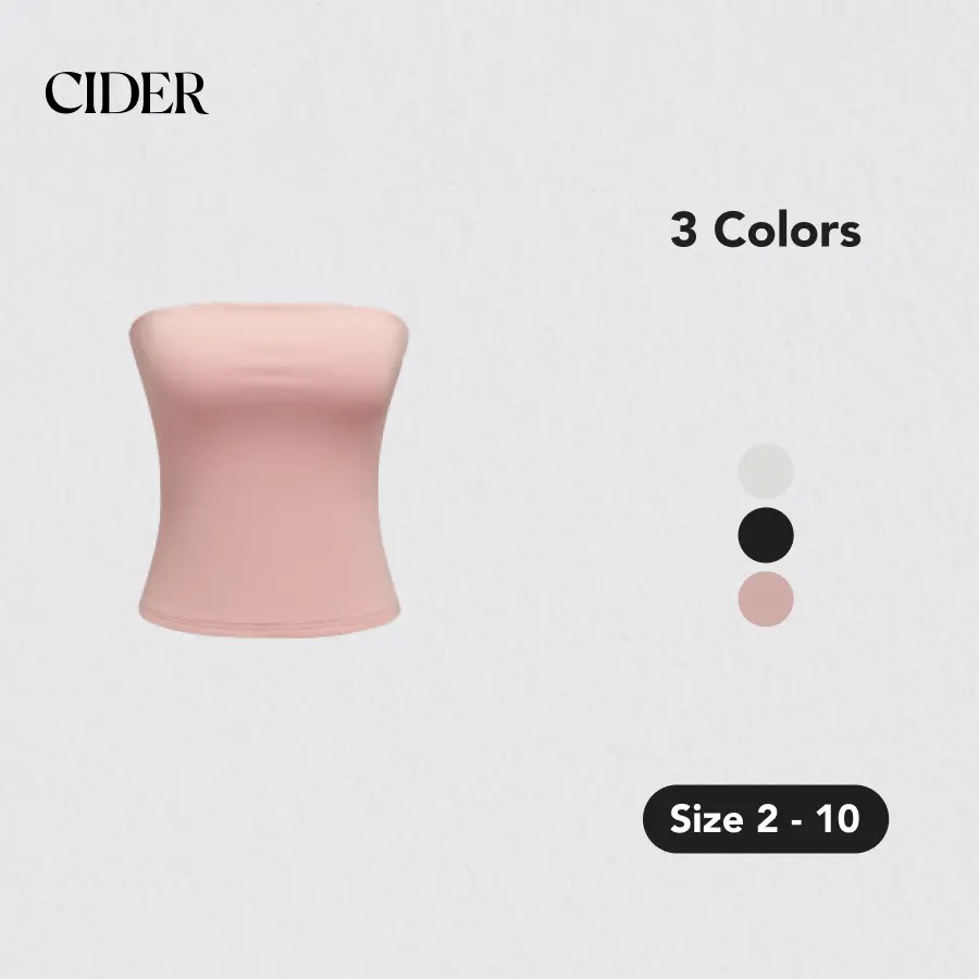 Cider [3 colors, size 2-10] High Stretch Strapless Solid Tube Top SummerWins SummerFinds