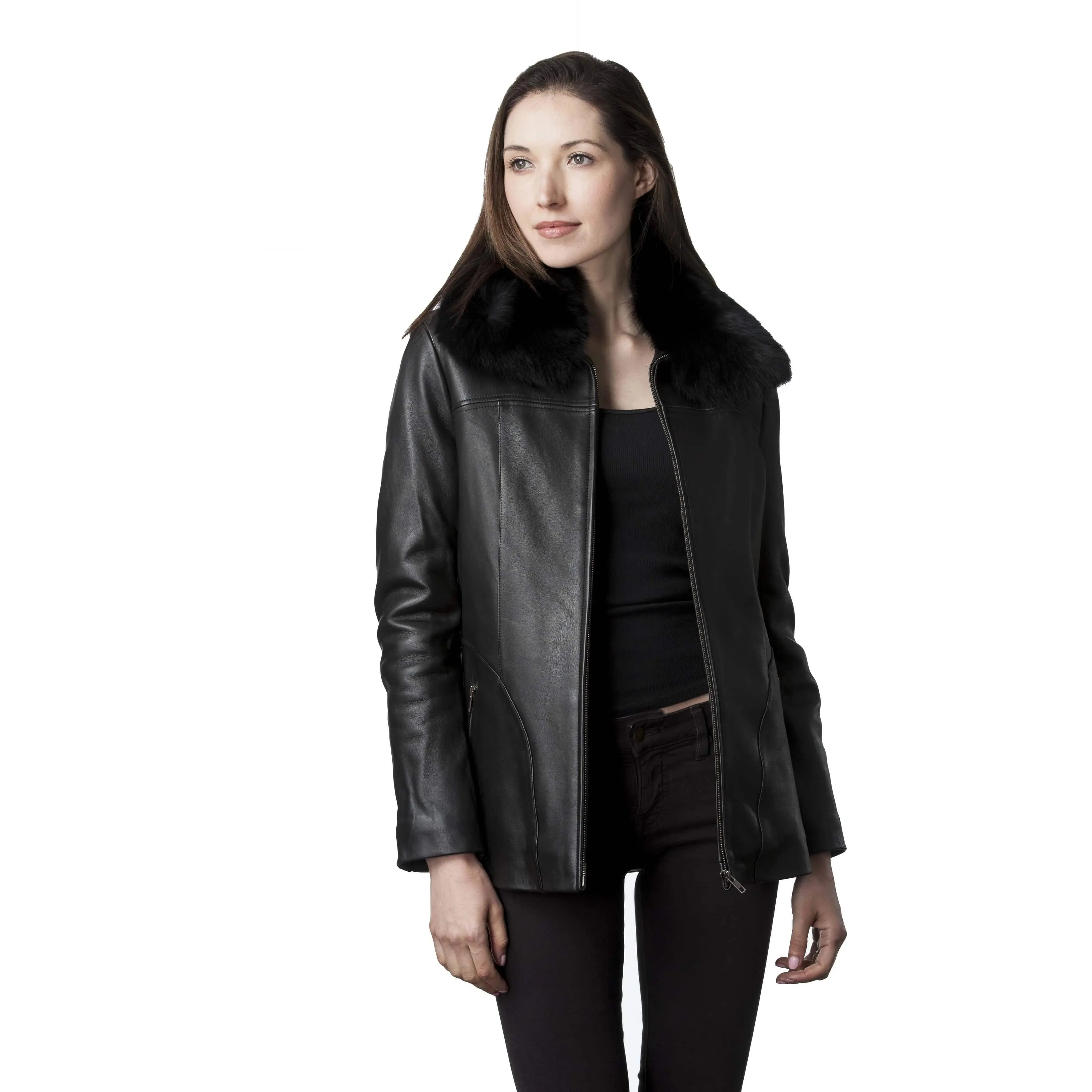 Mason & Cooper Women's Leather Jacket with Zip Out Liner