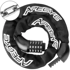 Heavy Duty  Chain Lock - 5 Digit Combination Anti- Bicycle Lock, 3FT/4FT/5FT Hardened Steel Square Links for E-, , Scooter, Gate