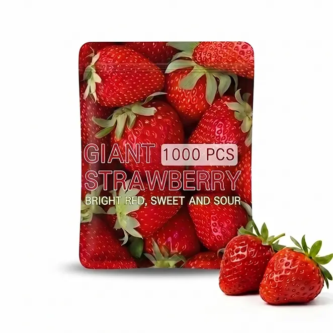 Cream Strawberry Flower Seeds Bulk Pack - 1000+ Perennial Fruit Seeds for Planting, Cold-Resilient, Ideal-Temperature All-Season Growth, Colorful Fruit Blooms for Pots, Outdoor Gardening Ground Use